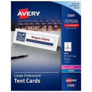Avery Large Embossed Uncoated Table Tents