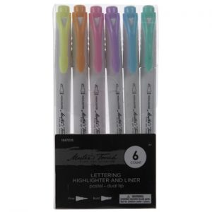 Pastel Master’s Touch Lettering Highlighter & Liner Pens – 6 Piece Set