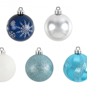 Assorted 50ct. Silver & Blue Shatterproof Plastic Ball Ornaments