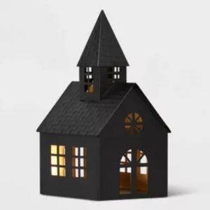Metal Church Decorative Figurine Black – Wondershop™